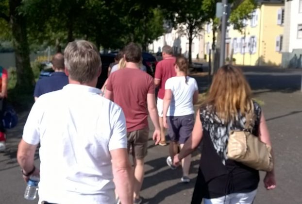 After lunch (the) team walks…